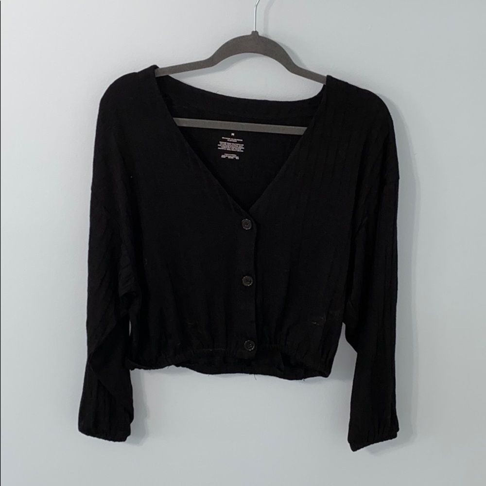 Black ribbed long sleeve